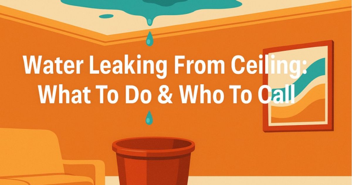 Water Leaking From Ceiling: What To Do & Who To Call